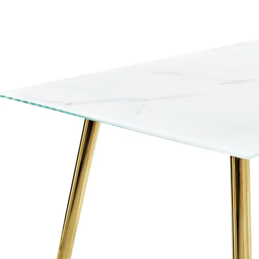 Rechthoekige Eettafels-Beliani MULGA - Eettafel - Wit - Veiligheidsglas