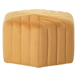 Beliani MURIETTA - Poef - Geel - 53 cm - Fluweel