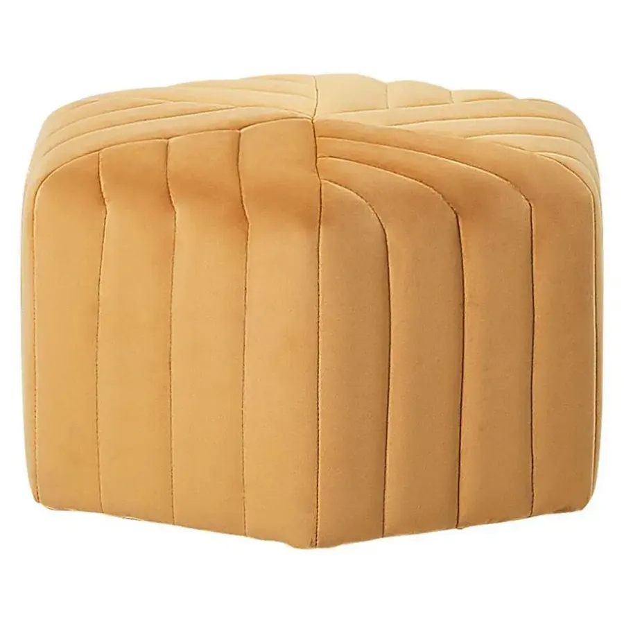 Beliani MURIETTA - Poef - Geel - 53 cm - Fluweel