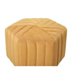 Beliani MURIETTA - Poef - Geel - 53 cm - Fluweel