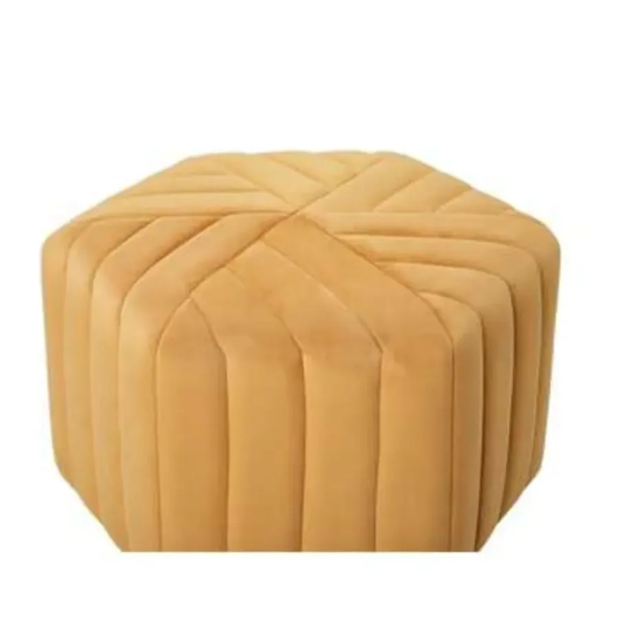 Beliani MURIETTA - Poef - Geel - 53 cm - Fluweel