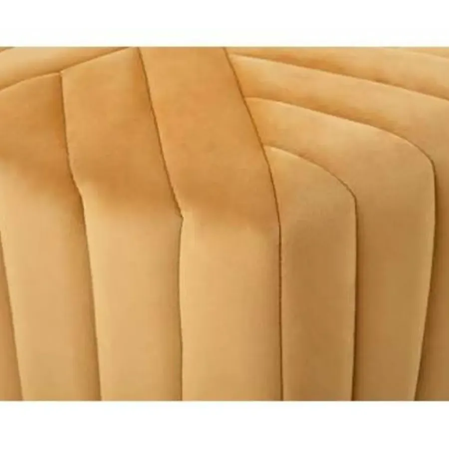 Beliani MURIETTA - Poef - Geel - 53 cm - Fluweel
