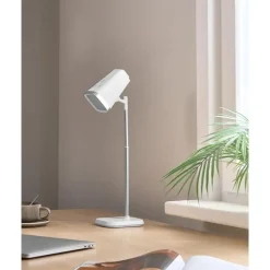 Leen Bakker MUSCA - Bureaulamp LED - Wit - Synthetisch materiaal
