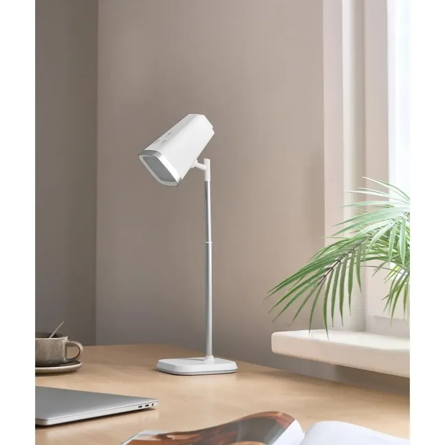 Leen Bakker MUSCA - Bureaulamp LED - Wit - Synthetisch materiaal