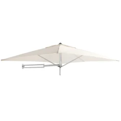 ACAZA Muurparasol Vierkant - 200x200cm - met muurbevestiging - Ecru - Gebroken wit