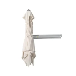 ACAZA Muurparasol Vierkant - 200x200cm - met muurbevestiging - Ecru - Gebroken wit