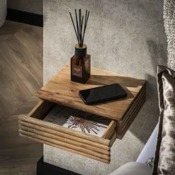 Giga Living Nachtkastje Naturel Acaciahout - Set van 2 - 30x25x8cm