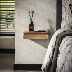 Giga Living Nachtkastje Naturel Acaciahout - Set van 2 - 30x25x8cm