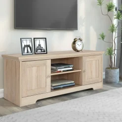 Tv Meubels-Loft24 Nanna - TV-meubel met 2 deuren in eiken effect