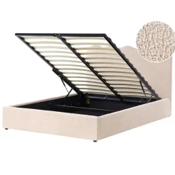 Twijfelaars-Leen Bakker NANTERRE - Bed met opbergruimte - Beige - 140 x 200 cm - Bouclé