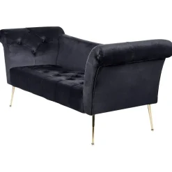 Loveseats-Beliani NANTILLY - Chaise longue - Zwart - Fluweel