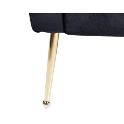 Loveseats-Beliani NANTILLY - Chaise longue - Zwart - Fluweel