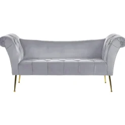 Beliani NANTILLY - Chaise longue - Grijs - Symmetrisch - Fluweel