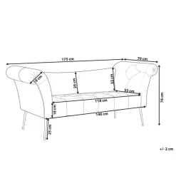 Beliani NANTILLY - Chaise longue - Grijs - Symmetrisch - Fluweel