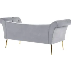 Beliani NANTILLY - Chaise longue - Grijs - Symmetrisch - Fluweel