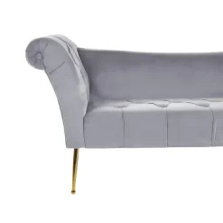 Beliani NANTILLY - Chaise longue - Grijs - Symmetrisch - Fluweel