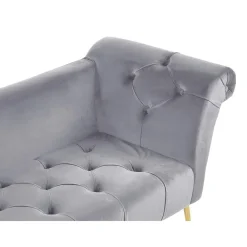 Beliani NANTILLY - Chaise longue - Grijs - Symmetrisch - Fluweel