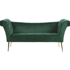 Loveseats-Beliani NANTILLY - Chaise longue - Groen - Symmetrisch - Fluweel