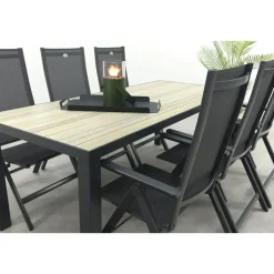 Tuinsets-Hartman Napoli/Nola verstelbare tuinset 210x90 cm. - Antraciet/Houtlook