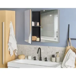 Beliani NAVARRA - Badkamermeubel - Zwart - 80 x 70 cm - Multiplex