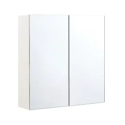 Spiegelkasten-Beliani NAVARRA - Badkamermeubel - Wit/Zilver - Multiplex