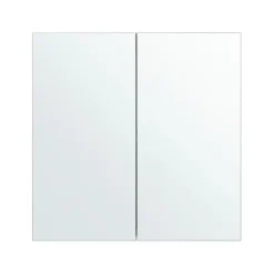 Spiegelkasten-Beliani NAVARRA - Badkamermeubel - Wit/Zilver - Multiplex