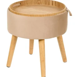 Beliani NEELY - Hocker - Beige - Fluweel
