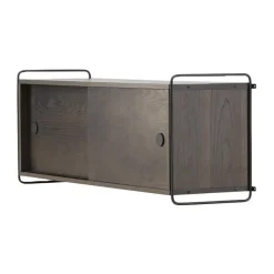 Wandkasten-Leen Bakker Nest living Marcus Hangende Houten Wandkast Walnoot - 122 x 35 cm