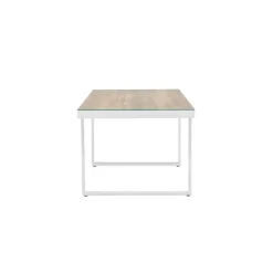 Tuintafels-Leen Bakker Nest outdoor Mathijs Tuintafel Aluminium Wit - met Glazen Tafelblad
