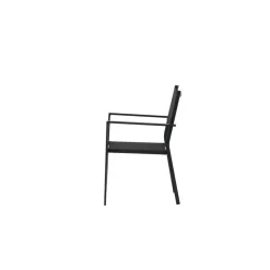 Tuinstoelen-Leen Bakker Nest outdoor Narda aluminium tuinstoel zwart - met armleuningen - set van 4