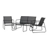 Leen Bakker Nest outdoor Vidar Loungeset 4 Delig - Zwart