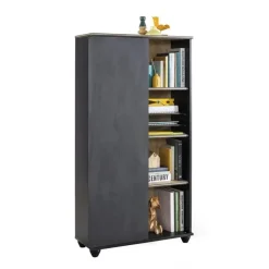 Boekenkasten|Boekenkasten-Leen Bakker New York Compact boekenkast kast zwart tienerkamer