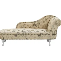 Beliani NIMES - Chaise longue - Beige - Rechterzijde - Polyester