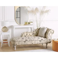 Beliani NIMES - Chaise longue - Beige - Rechterzijde - Polyester