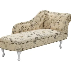 Beliani NIMES - Chaise longue - Beige - Rechterzijde - Polyester