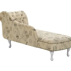 Beliani NIMES - Chaise longue - Beige - Rechterzijde - Polyester