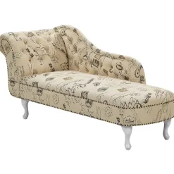 Loveseats-Beliani NIMES - Chaise longue - Beige - Linkerzijde - Polyester