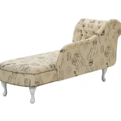 Loveseats-Beliani NIMES - Chaise longue - Beige - Linkerzijde - Polyester