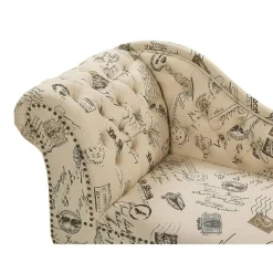 Loveseats-Beliani NIMES - Chaise longue - Beige - Linkerzijde - Polyester