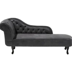 Loveseats-Beliani NIMES - Chaise longue - Grijs - Linkerzijde - Kunstleer