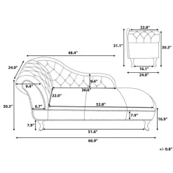 Loveseats-Beliani NIMES - Chaise longue - Grijs - Linkerzijde - Kunstleer