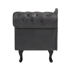 Beliani NIMES - Chaise longue - Grijs - Rechterzijde - Kunstsuède