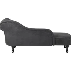 Beliani NIMES - Chaise longue - Grijs - Rechterzijde - Kunstsuède