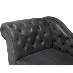 Beliani NIMES - Chaise longue - Grijs - Rechterzijde - Kunstsuède