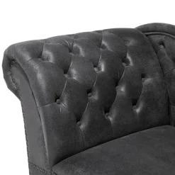 Beliani NIMES - Chaise longue - Grijs - Rechterzijde - Kunstsuède