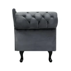 Loveseats-Beliani NIMES - Chaise longue - Grijs - Linkerzijde - Fluweel