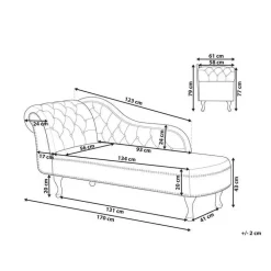 Beliani NIMES - Chaise longue - Groen Blauw - Linkerzijde - Fluweel