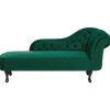 Loveseats-Beliani NIMES - Chaise longue - Groen - Rechterzijde - Fluweel