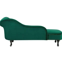 Loveseats-Beliani NIMES - Chaise longue - Groen - Rechterzijde - Fluweel