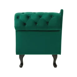 Loveseats-Beliani NIMES - Chaise longue - Groen - Rechterzijde - Fluweel